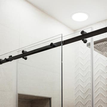 Verona schuifdeurrail voor douche nis - Zwart, Verzenden, Nieuw