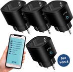 2dekans | Gologi Smart plug 4 Stuks - Zwart, Ophalen of Verzenden