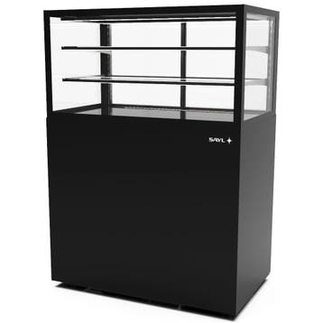 Neutrale Vitrine | INTEGRA | Zwart | 3 Niveaus | Wielen, Verzenden, Nieuw in verpakking