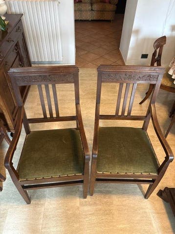 Fauteuil (2) - Noyer - Fauteuils de style Liberty, Antiek en Kunst