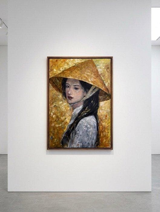 Tran Van Hieu (2001) - Fille des rizières, Antiquités & Art, Art | Peinture | Moderne
