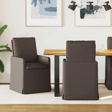 vidaXL Eetstoelen 2 st Linnen Donkergrijs 57 x 67 x 98 cm, Verzenden
