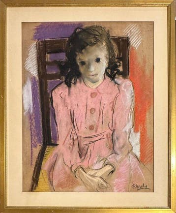 René Mels (1909-1977) - Grand portrait d’une fillette