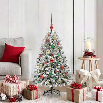 vidaXL Kunstkerstboom 120 cm 150 LEDs Warmwit PVC en Staal, Verzenden, Nieuw