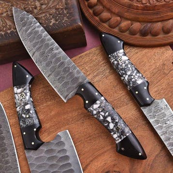 uastandardcrafts Handmade - Keukenmes - Kitchen knife set -, Antiek en Kunst