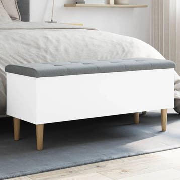 vidaXL Opbergbankje 102x42x46 cm bewerkt hout wit, Verzenden