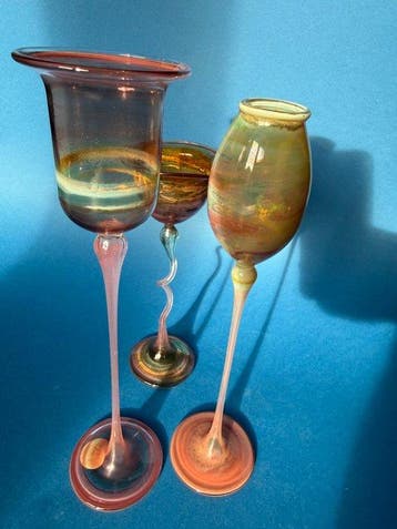 Pot (3) - Glas - Mondgeblazen kunstobject