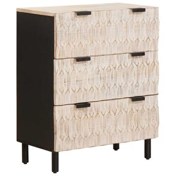 vidaXL Dressoir 60 x 33 x 75 cm Massief Mango Hout Witte Was, Verzenden, Nieuw
