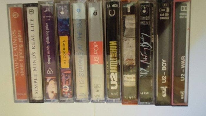 U2, Simple Minds - Collection of 11 x tapes - Audiocassette, CD & DVD, Vinyles Singles