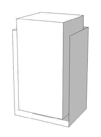 *TIP*  SUPER HIGH GLOSSY TOONBANK WIT MET plank links 65 CM, Ophalen of Verzenden