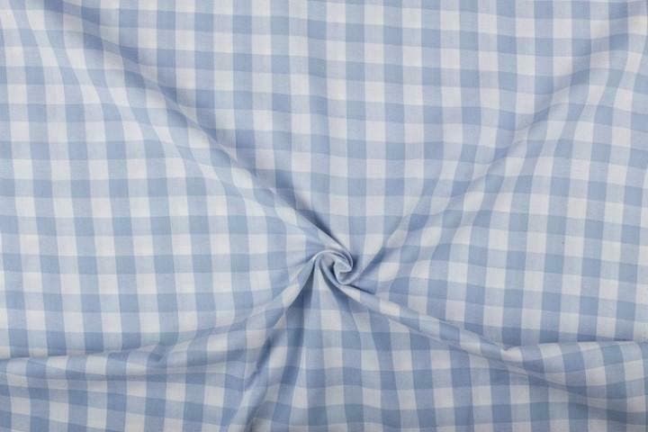 Geblokte stof blauw wit geruit - 18mm geruit, Hobby en Vrije tijd, Stoffen en Lappen, 120 cm of meer, 200 cm of meer, Blauw, Nieuw