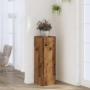 vidaXL Plantenstandaard 33x33x100 cm bewerkt hout oud, Verzenden, Nieuw
