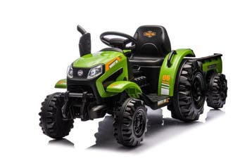Elektrische tractor met aanhangwagen, 12 volt, muziek module, Ophalen of Verzenden