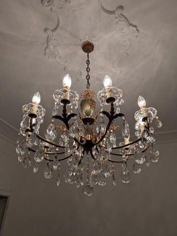 Plafondlamp - Kristal - 10 lichtpunten, Antiquités & Art