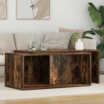 vidaXL Koffietafel Set 2 st Rook Eiken 90 x 48 x 40 cm, Verzenden