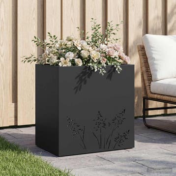 vidaXL Plantenbak Zwart 50 x 30 x 49 cm Koudgewalst staal, Verzenden, Nieuw
