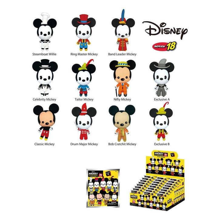 Disney Mickey Trough the Years PVC Bag Clip, Verzamelen, Disney, Nieuw, Ophalen of Verzenden