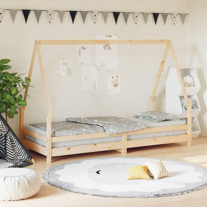 vidaXL Kinderbedframe 80x200 cm massief grenenhout, Kinderen en Baby's, Kinderkamer | Bedden, Nieuw, Verzenden