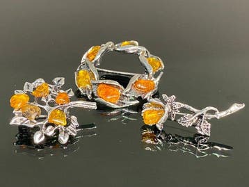 Ensemble de broches en ambre de la Baltique – collection