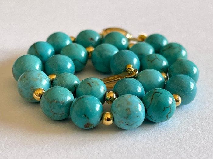 18 karaat (750) goud - turkoois - Armband, Antiek en Kunst, Kunst | Designobjecten