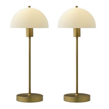 Herstal - Lampe de table (2) - Vienda - Opale / Laiton -, Antiquités & Art