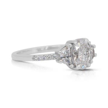 Ring - 18 karaat Witgoud - 1.38ct. tw. Diamant (Natuurlijk)