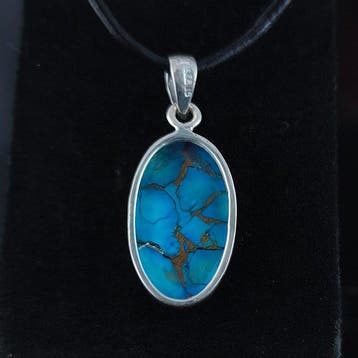 Turquoise - Zilver - Hanger - Hanger ARIZONA