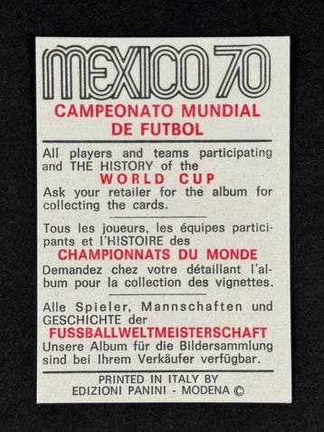 1970 Panini Mexico 70 World Cup, - Germany: Sepp Maier - 1, Verzamelen, Nieuw