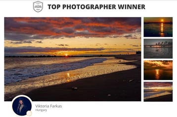 Viktoria Farkas - Golden Hour Whisper: Sunset on the Shore, Antiquités & Art