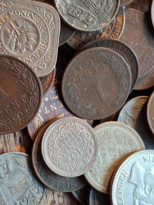 Nederland. Wilhelmina. 1837/1943 lot 422 gram oud, Postzegels en Munten, Munten | Nederland