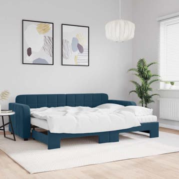 vidaXL Slaapbank onderschuifbed en matrassen 80x200 cm, Verzenden, Nieuw