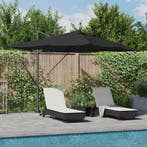 vidaXL Parasol Zwart 352 x 251 x 265 cm Polyester en, Verzenden, Nieuw