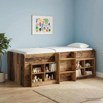 vidaXL Kinderhoogslaper Oud hout 90 x 200 cm Bewerkt hout, Verzenden, Nieuw