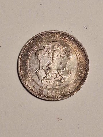 Duits Oost-Afrika. Wilhelm II. 1/2 Rupie 1891 (Zonder