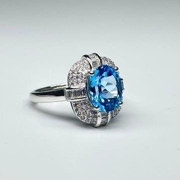 Zonder minimumprijs - Ring 925 zilver met natuurlijke, Handtassen en Accessoires, Ringen, Nieuw