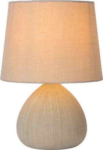 2dekans | Lucide RAMZI Tafellamp - Ø 18 cm - 1xE14 - Beige, Ophalen of Verzenden, Nieuw