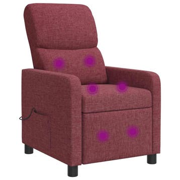 vidaXL Recliner Wijnrood Stof, Verzenden