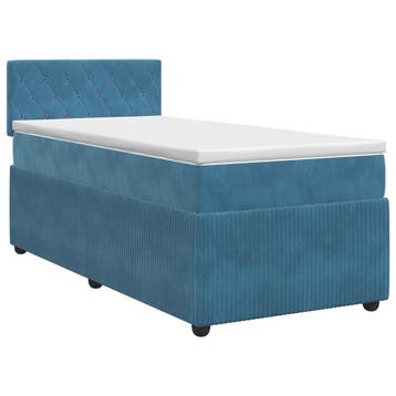 vidaXL Boxspringbed met matras Donkerblauw 90 x 200 cm, Verzenden, Nieuw