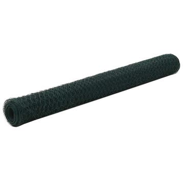 vidaXL Kippengaas 25x1,2 m staal met PVC coating groen, Tuin en Terras, Verzenden, Nieuw
