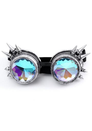 KIMU® Goggles Steampunk Bril Spikes Oud Zilver Montuur Calei, Ophalen of Verzenden, Nieuw