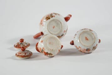 Koffieservies - Porselein - Kutani, Taisho 1890-1925