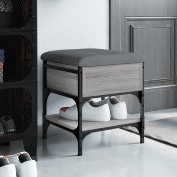 vidaXL Schoenenbank 42x42x45 cm bewerkt hout grijs sonoma, Verzenden