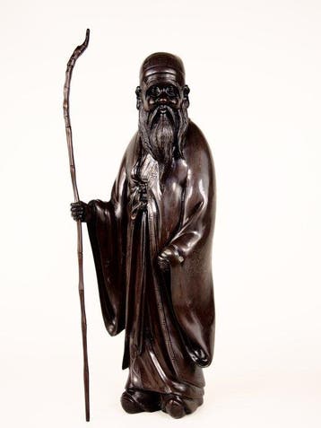Brons - Nobumitsu  - Beeldje van de God of Longevity &