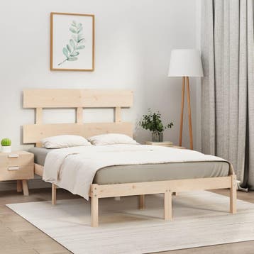 vidaXL Bedframe massief hout 140x200 cm, Verzenden, Nieuw