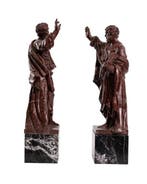 sculptuur, San Pietro e San Paolo in marmo - 73 cm - Marmer