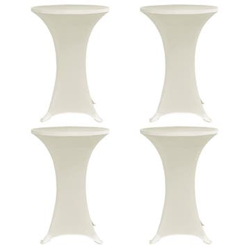 vidaXL Statafelhoes 4 st stretch Ø60 cm crème, Tuin en Terras, Verzenden, Nieuw