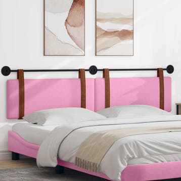 vidaXL Hangend hoofdbord Roze Antiek PU, Verzenden