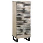 vidaXL Highboard Mango Hout Wit en Zwart 40 x 33 x 110 cm, Huis en Inrichting, Kasten | Dressoirs, Verzenden, Nieuw