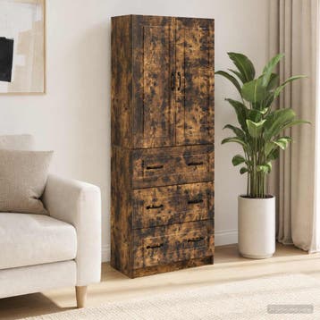 vidaXL Kast Set 2 st 66 x 34,5 x 87 cm Bewerkt hout Gerookt, Verzenden, Nieuw