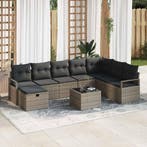 vidaXL Bankstel met kussen 6 pcs poly rattan, Verzenden, Nieuw